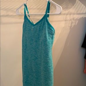 Beyond yoga teal space dye tank with shelf bra